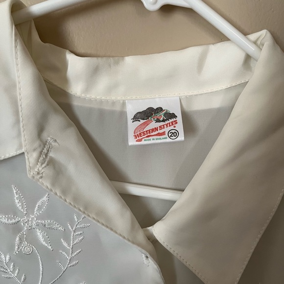 Vintage 1980s Flowery Western Blouse - Size Large - Picture 3 of 3